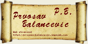 Prvosav Balančević vizit kartica